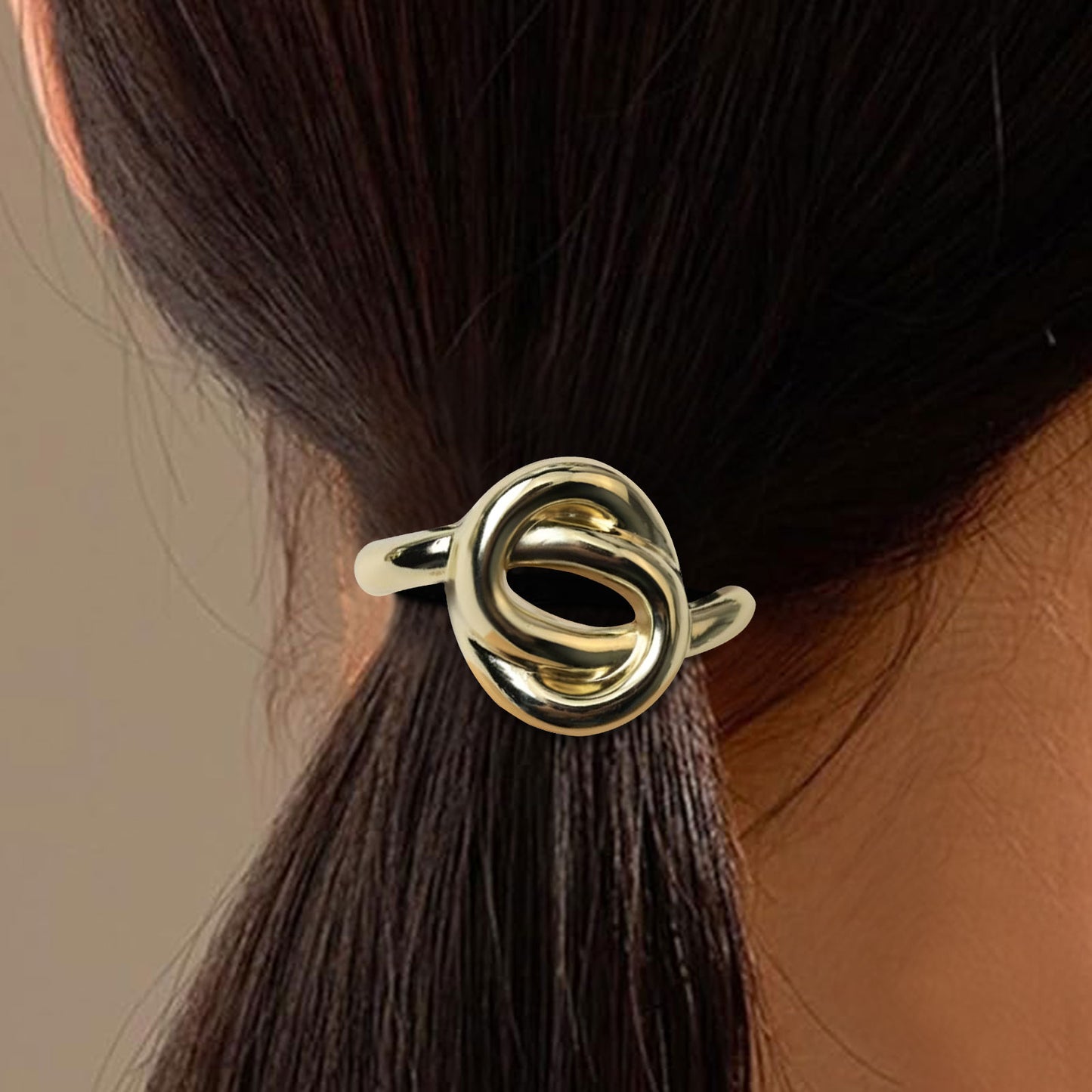 Élastique Casual pour Cheveux à Nœud Chic Doré