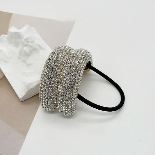 Élastique à Strass Géométrique Doré