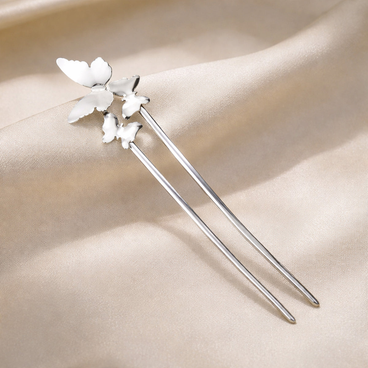 Épingle à Chignon Envol Argenté Design Papillon Minimaliste