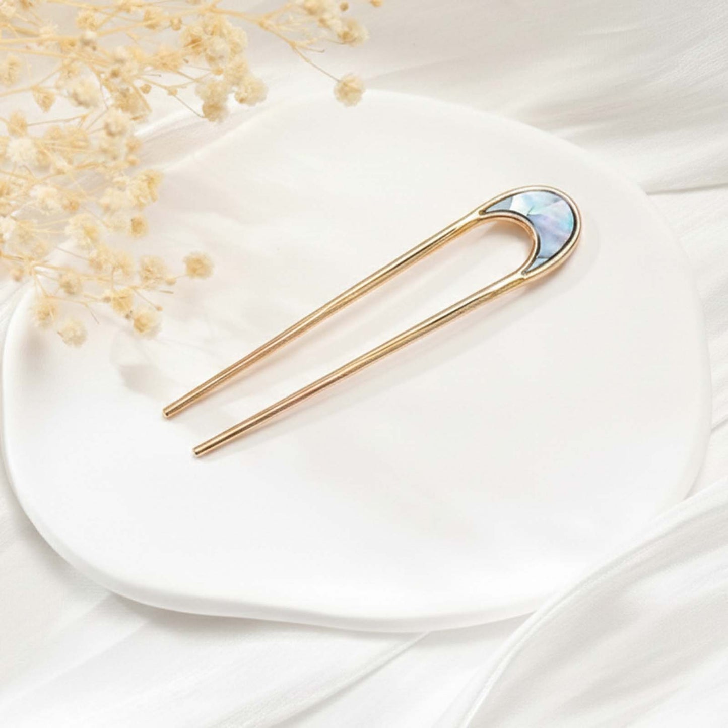 Épingle à Chignon Dorée Demi-Lune Reflet Boréal