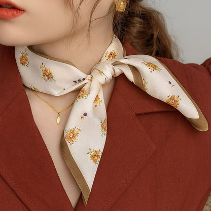 Foulard Ruban Tissage Satiné Fleur de Miel