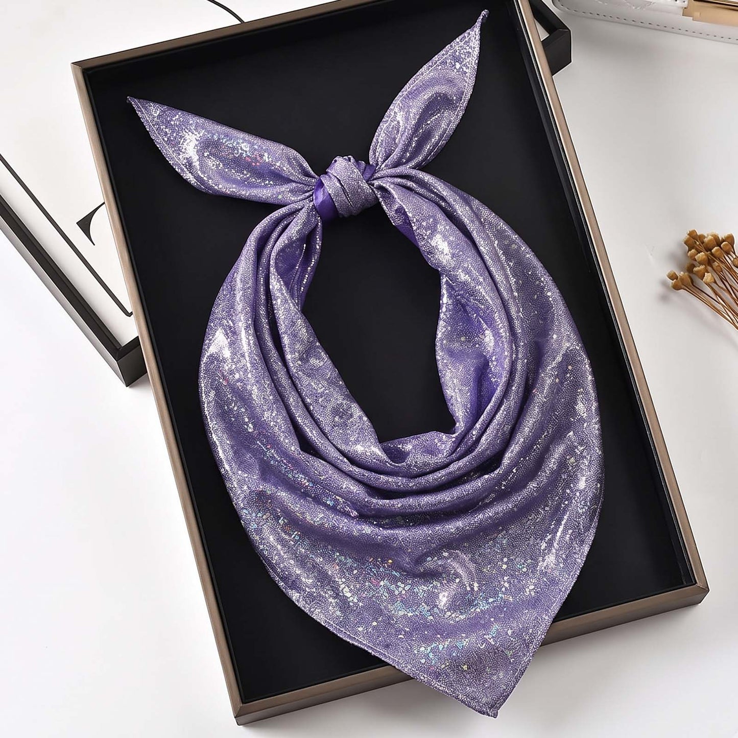 Foulard Bandana Triangle Amethyst Bloom 85 x 35cm