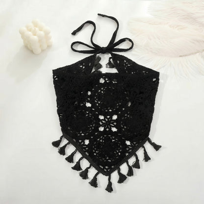 Bandana Crochet Calypso à Franges Noir