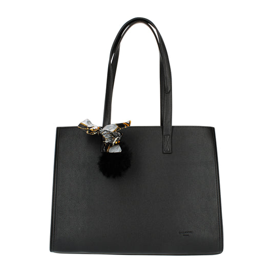 Sac Cabas en Similicuir à Foulard Inès Noir