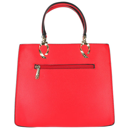 Sac en Similicuir Grainé à Bandoulière Vespera Rouge