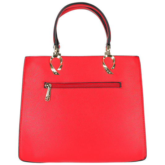 Sac en Similicuir Grainé à Bandoulière Vespera Rouge