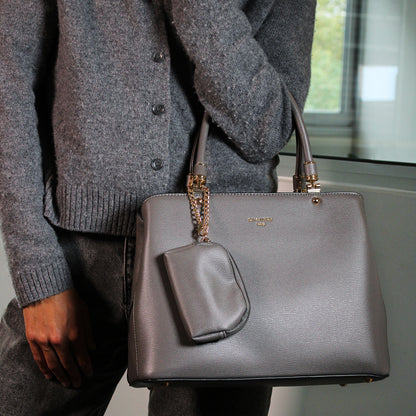 Sac à Main avec Mini-Portefeuille Laurie Gris