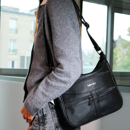 Sac Multi-Poches Zippées à Bandoulière La Fusion Noir