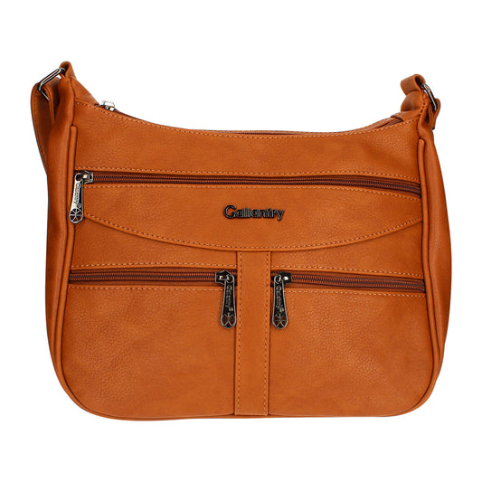 Sac Multi-Poches Zippées à Bandoulière La Fusion Marron