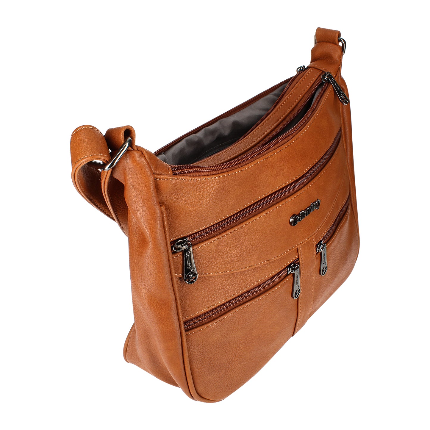 Sac Multi-Poches Zippées à Bandoulière La Fusion Marron