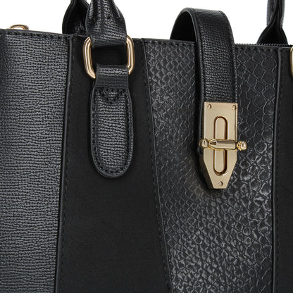 Sac à Main Fourre-Tout Multi-Texture Brielle Noir