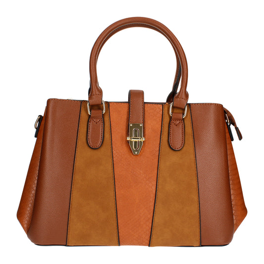 Sac à Main Fourre-Tout Multi-Texture Brielle Marron