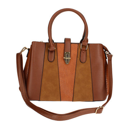 Sac à Main Fourre-Tout Multi-Texture Brielle Marron