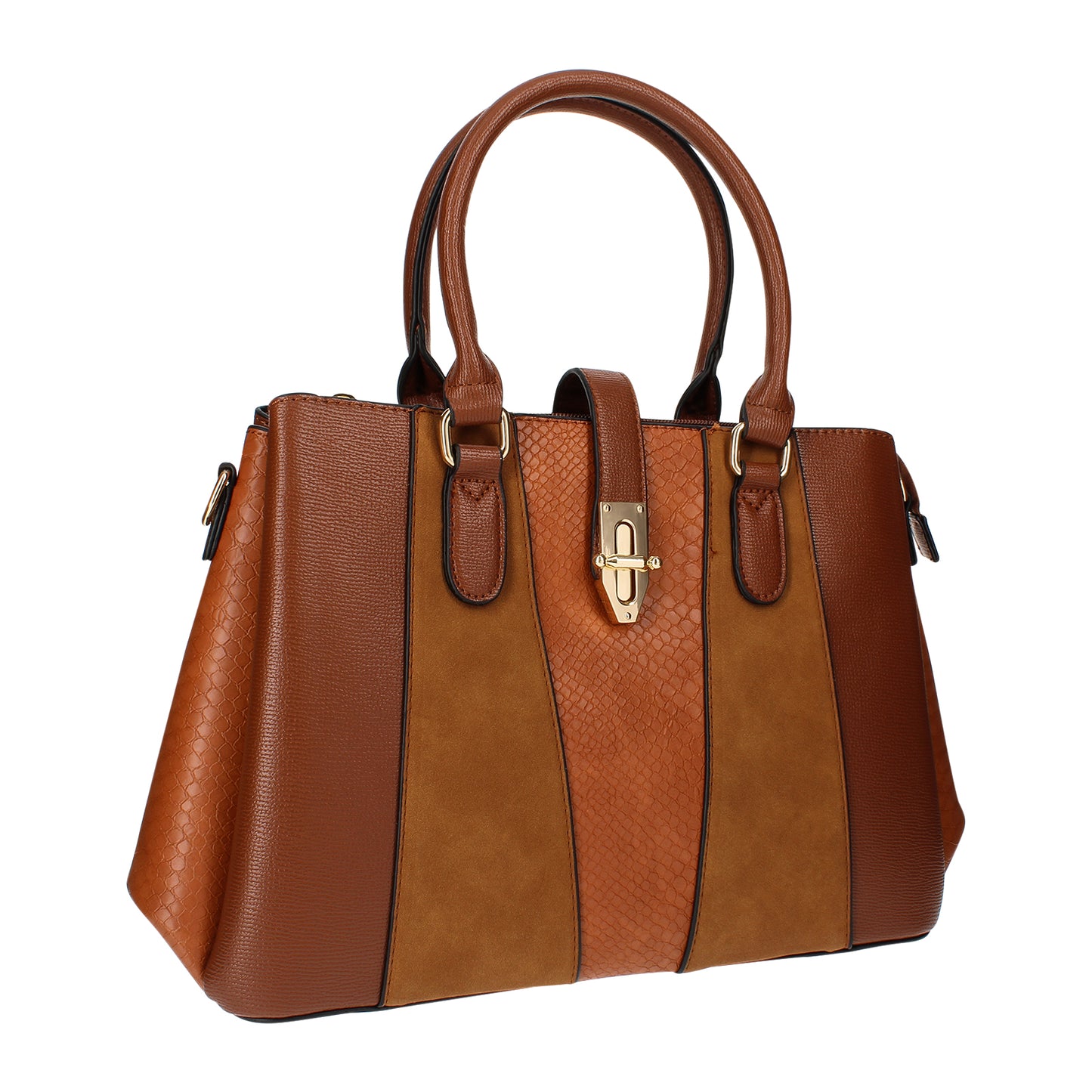 Sac à Main Fourre-Tout Multi-Texture Brielle Marron