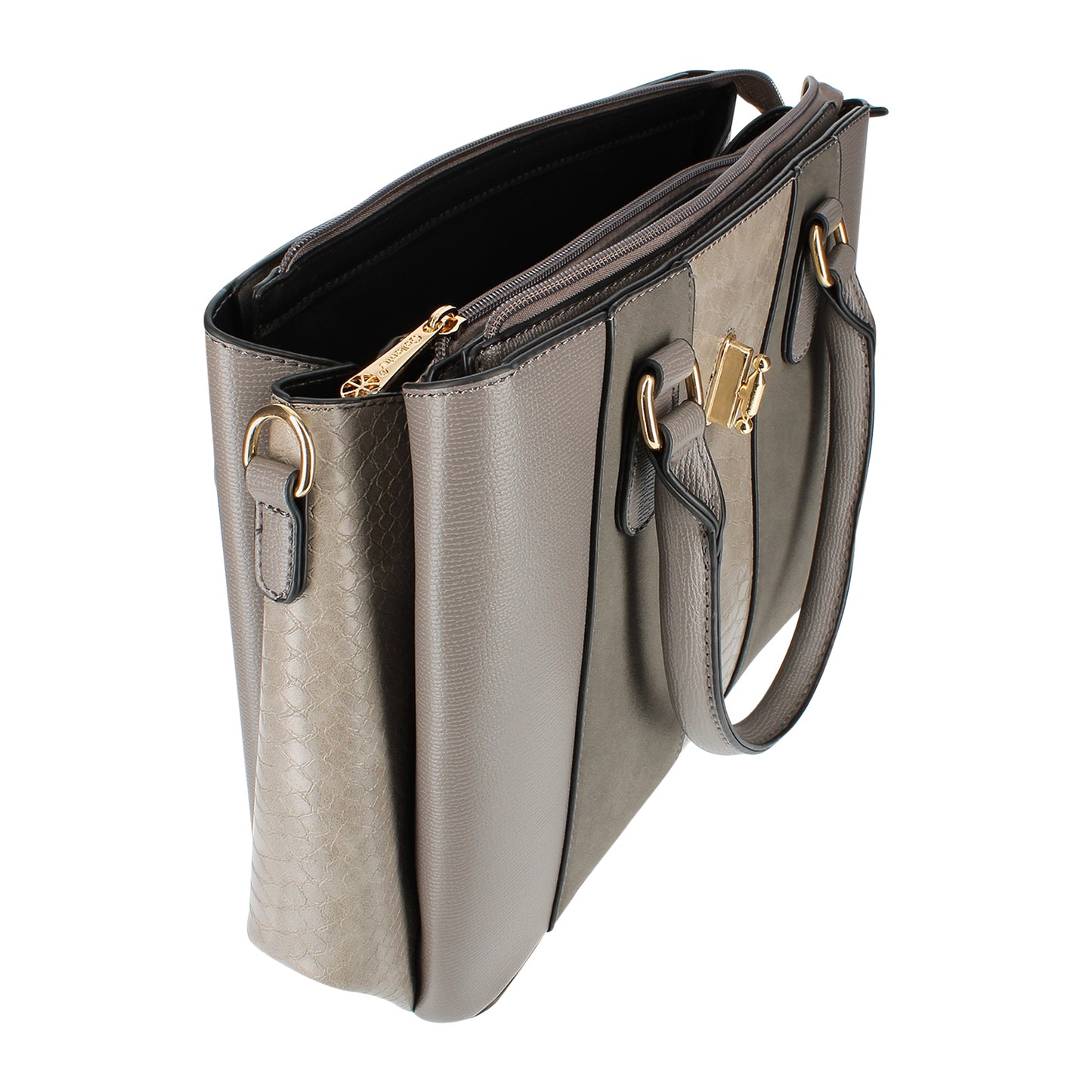 Sac à Main Fourre-Tout Multi-Texture Brielle Gris