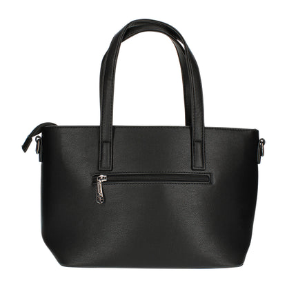 Sac Cabas à Texture Croco et Pendentif L'Affirmée Noir