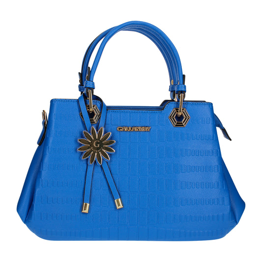 Sac Cabas à Texture Embossée et Marguerite La Majestueuse Bleu