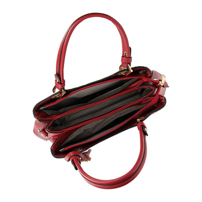 Sac Cabas à Texture Embossée et Marguerite La Majestueuse Rouge