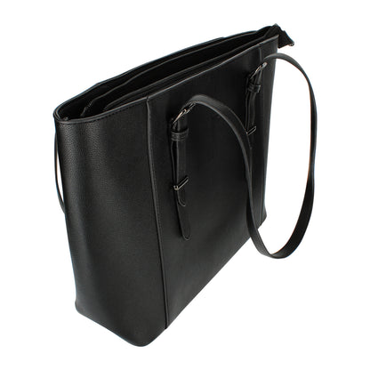 Sac Cabas en Similicuir à Boucle Chromée Azzura Noir