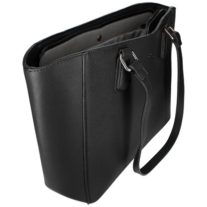Sac Cabas en Similicuir à Poche Zippée Himalda Noir
