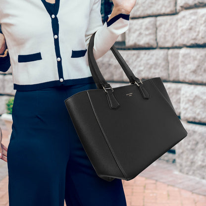 Sac Cabas en Similicuir à Poche Zippée Himalda Noir