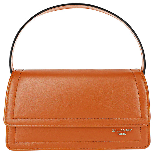Sac Top-Handle en Similicuir à Bandoulière Chelsea Marron