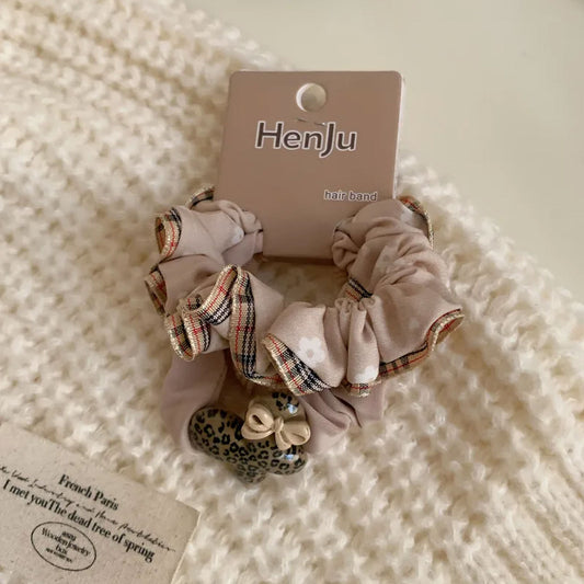 Lot de 3 Chouchous à Nœud et Charms Irisés