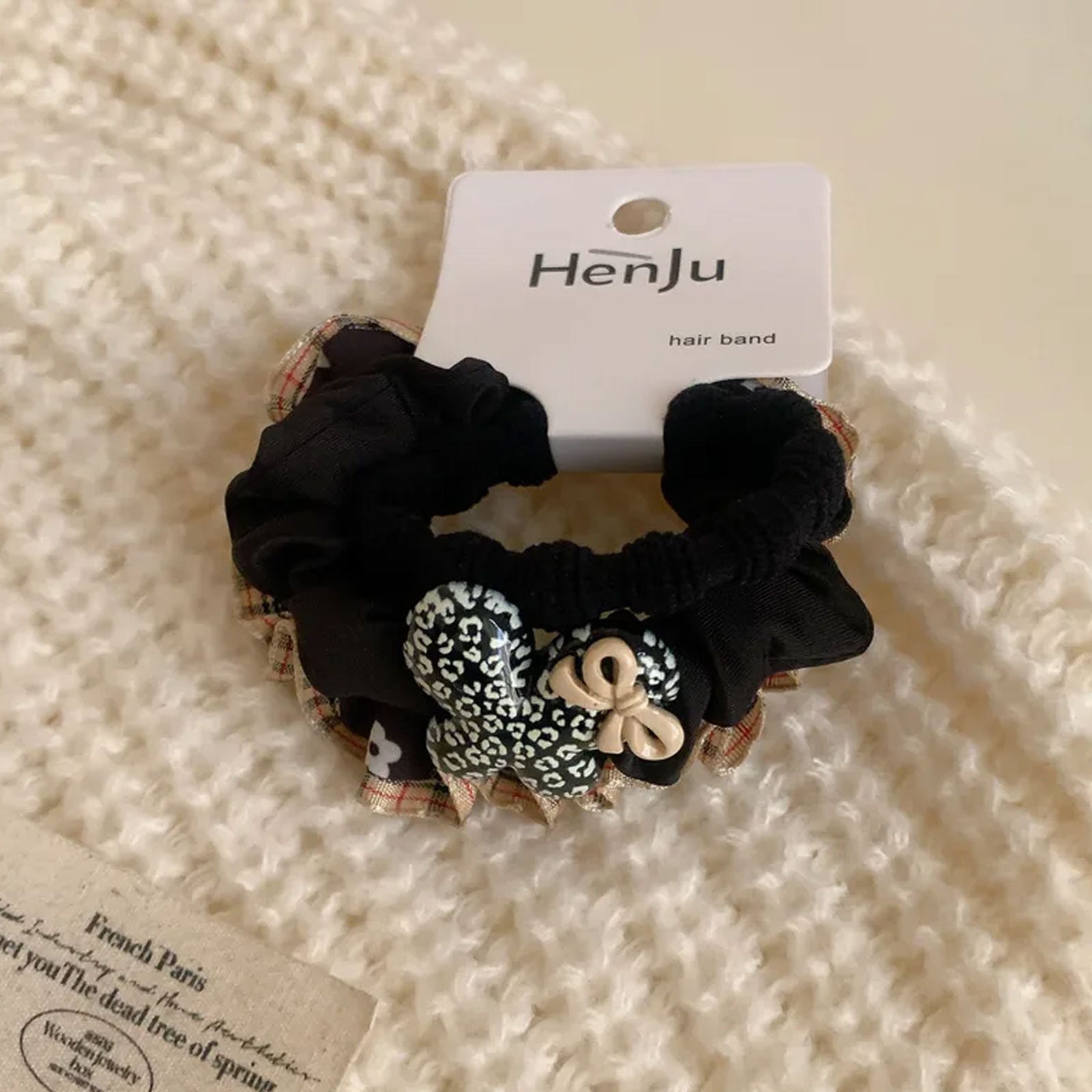 Lot de 3 Chouchous à Nœud et Charms Irisés