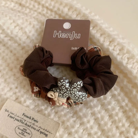 Lot de 3 Chouchous à Nœud et Charms Irisés