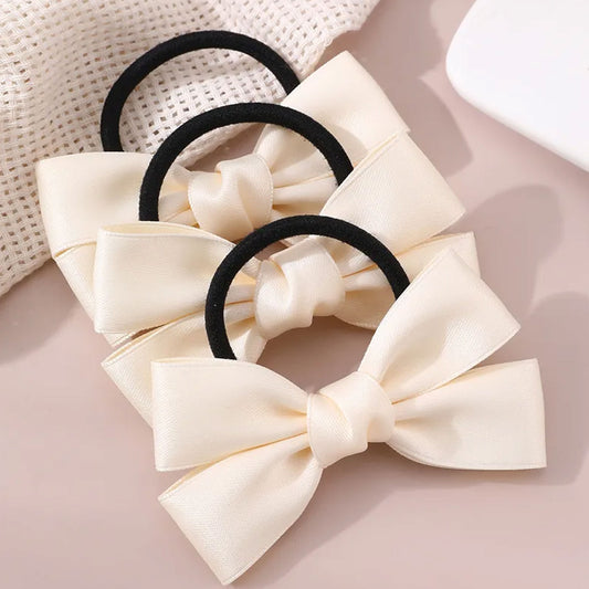 Lot de 3 Élastiques avec Nœud en Satin