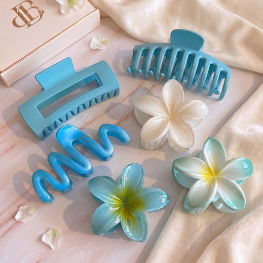 Lot de 6 Pinces Cheveux Bleu Azur Collection Riviera Bleue