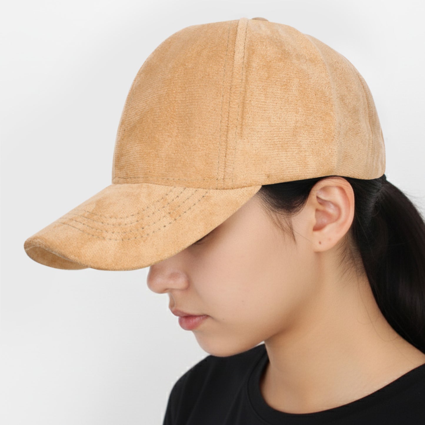 Casquette Femme Skyline Effet Daim Beige