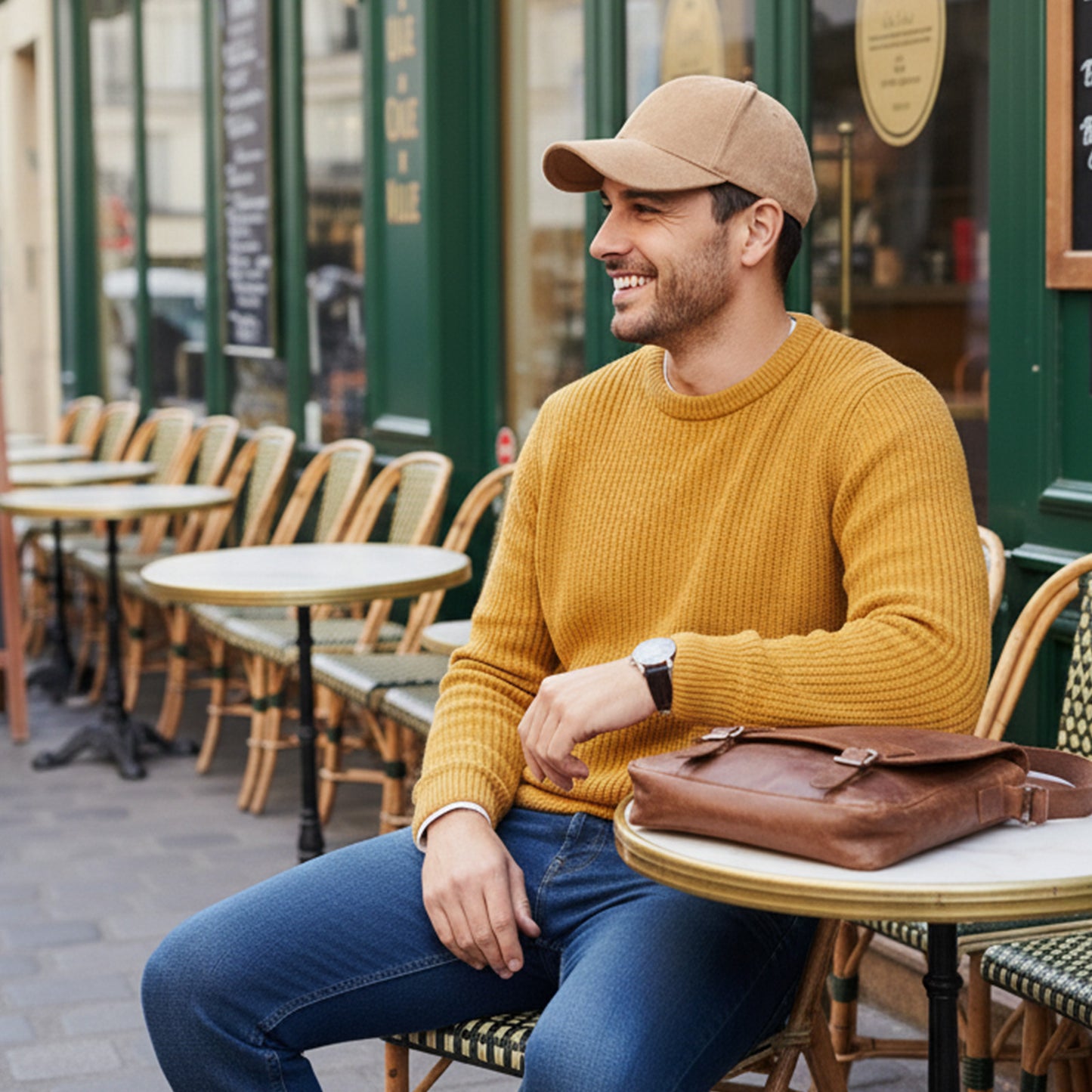 Casquette Skyline Effet Daim Beige