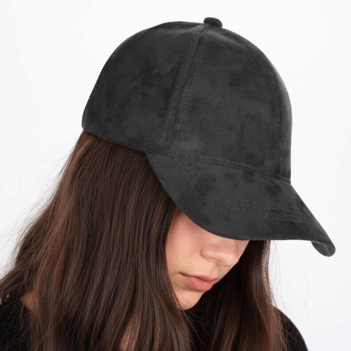 Casquette Femme Skyline Effet Daim Noir