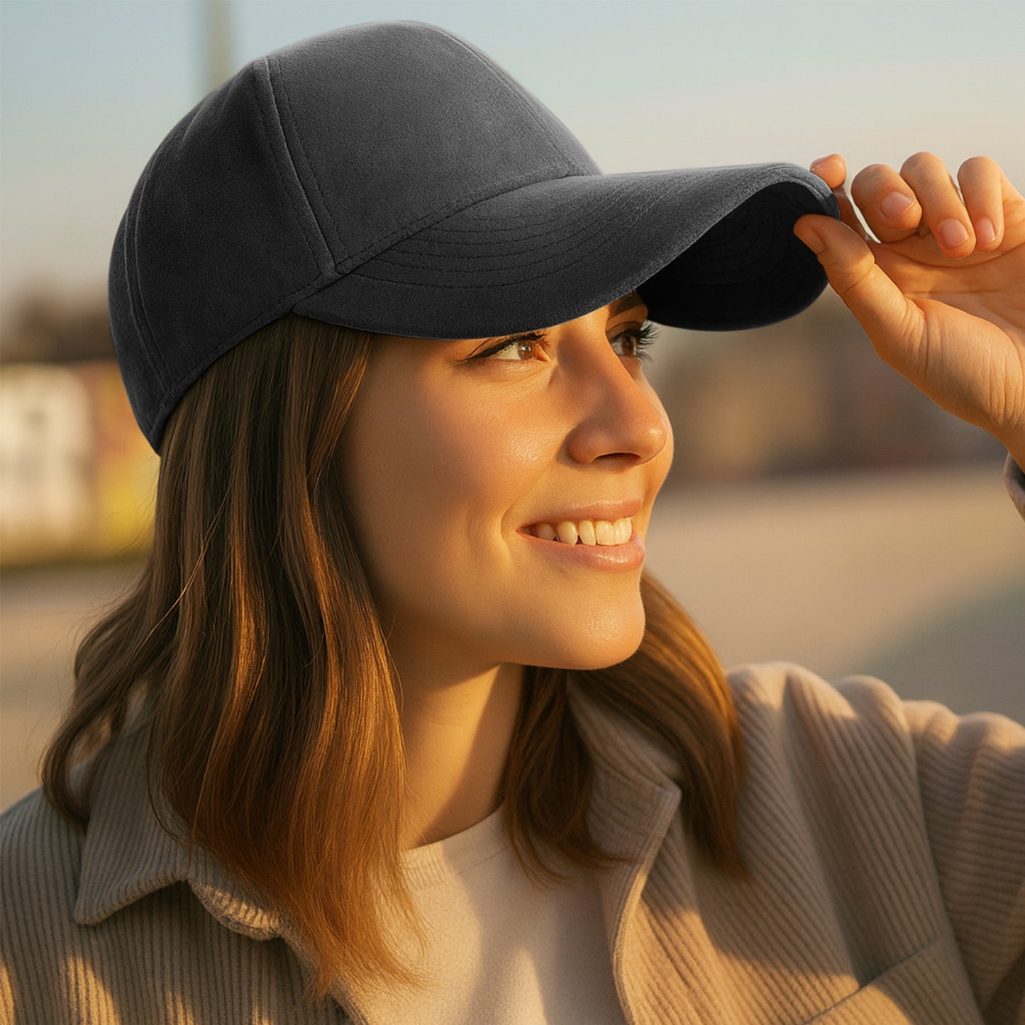 Casquette Skyline Effet Daim Noir