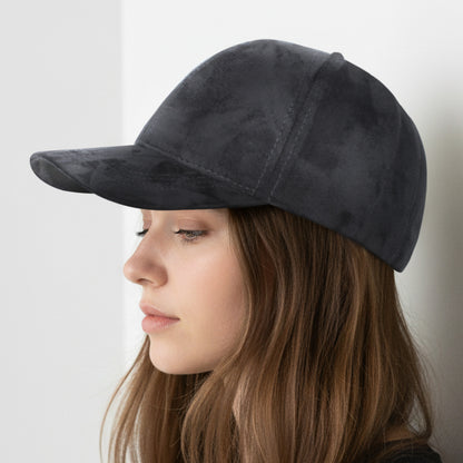 Casquette Femme Skyline Effet Daim Noir
