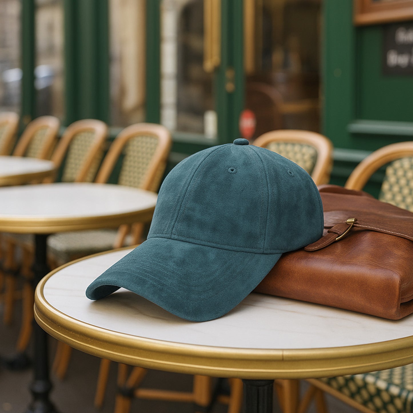 Casquette Skyline Effet Daim Bleu canard