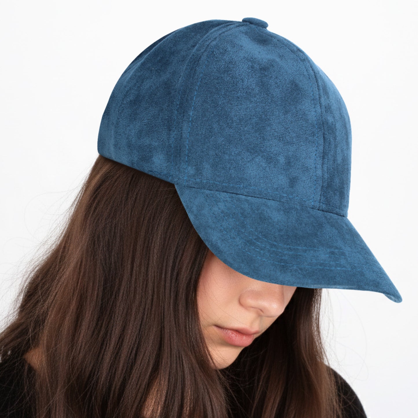 Casquette Femme Skyline Effet Daim Bleu canard