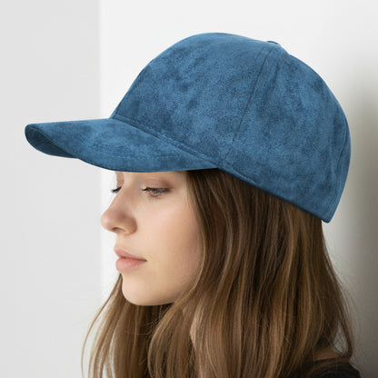 Casquette Femme Skyline Effet Daim Bleu canard