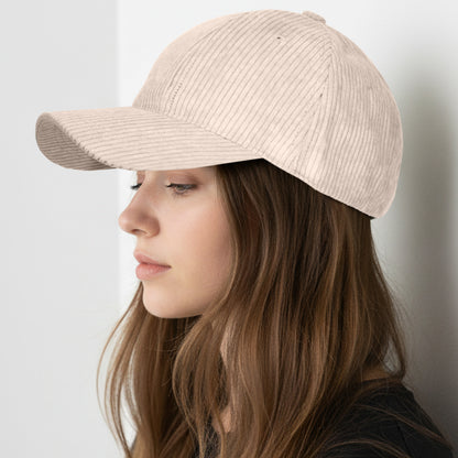 Casquette Femme Velvet Grace en Velours Côtelé Beige