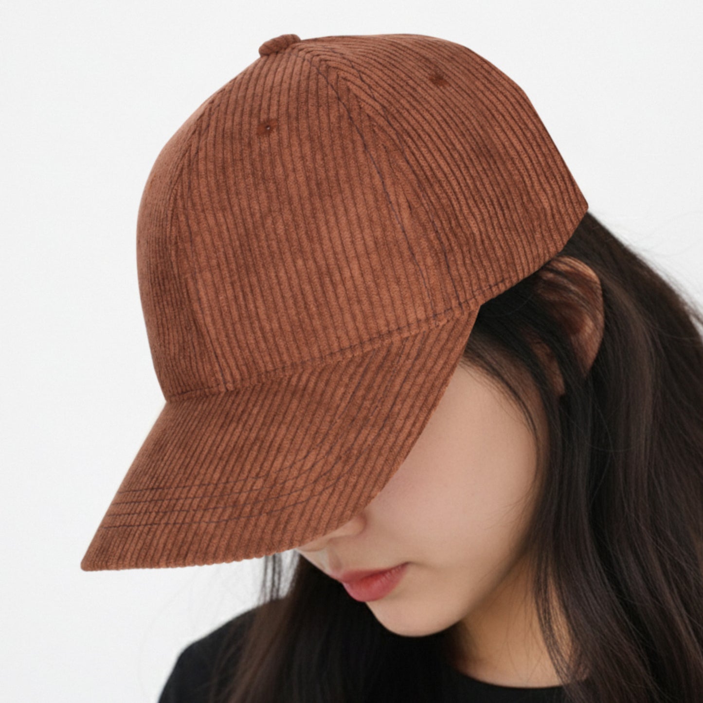 Casquette Femme Velvet Grace en Velours Côtelé Marron