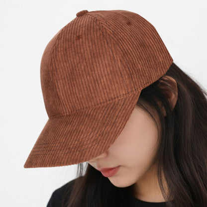 Casquette Femme Velvet Grace en Velours Côtelé Marron