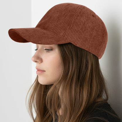 Casquette Femme Velvet Grace en Velours Côtelé Marron