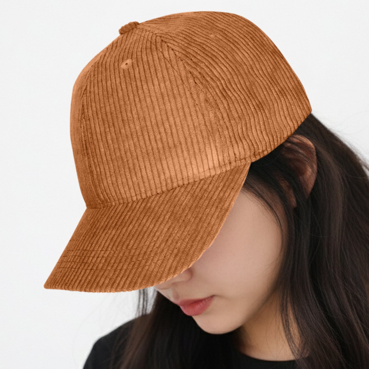 Casquette Femme Velvet Grace en Velours Côtelé Camel
