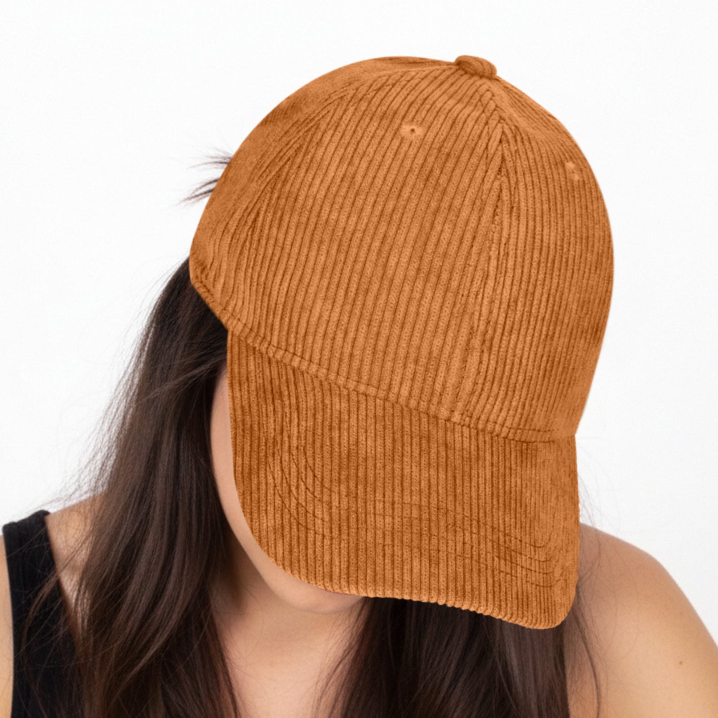 Casquette Femme Velvet Grace en Velours Côtelé Camel