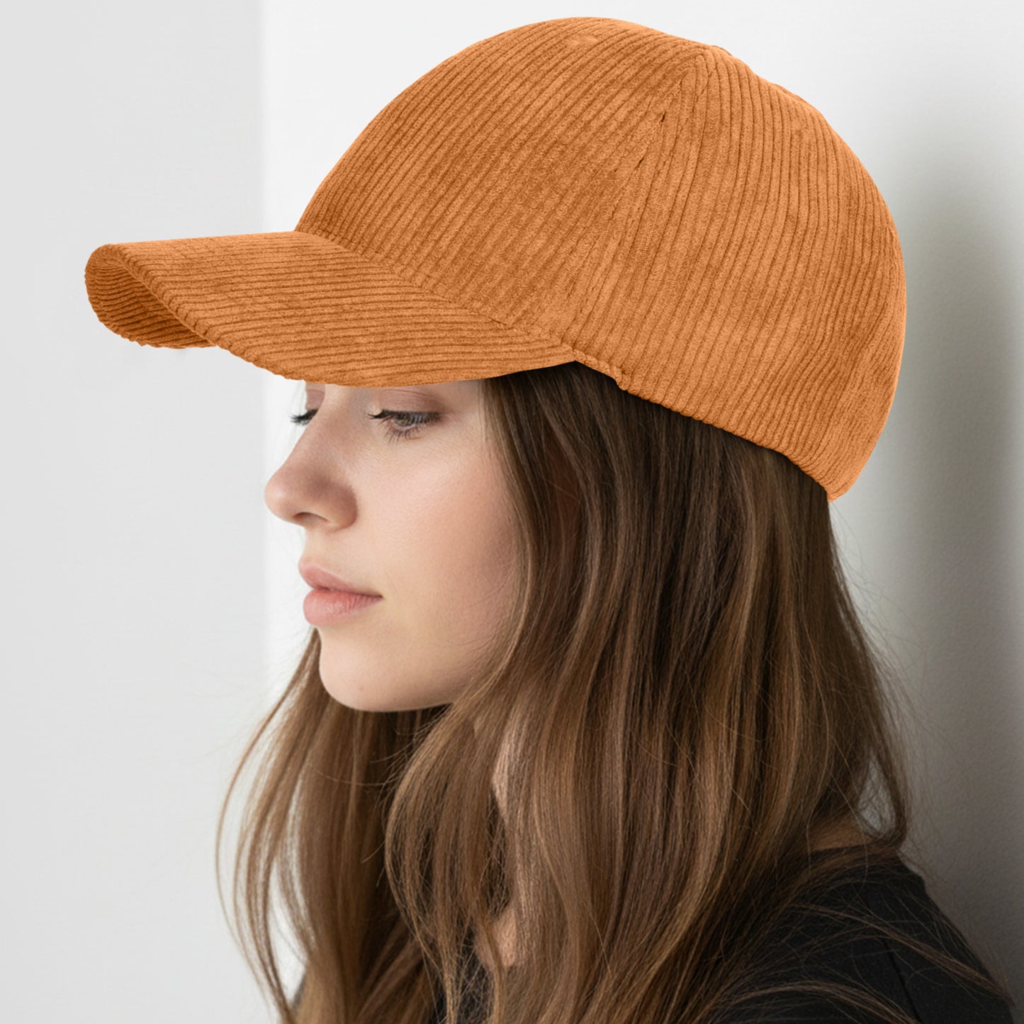 Casquette Femme Velvet Grace en Velours Côtelé Camel