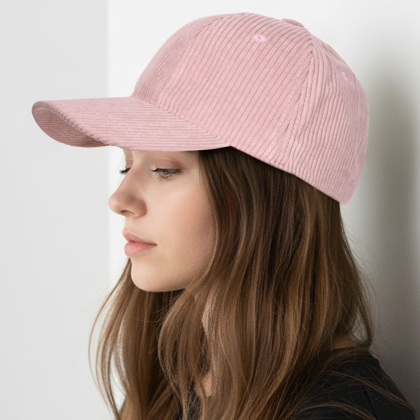 Casquette Femme Velvet Grace en Velours Côtelé Rose
