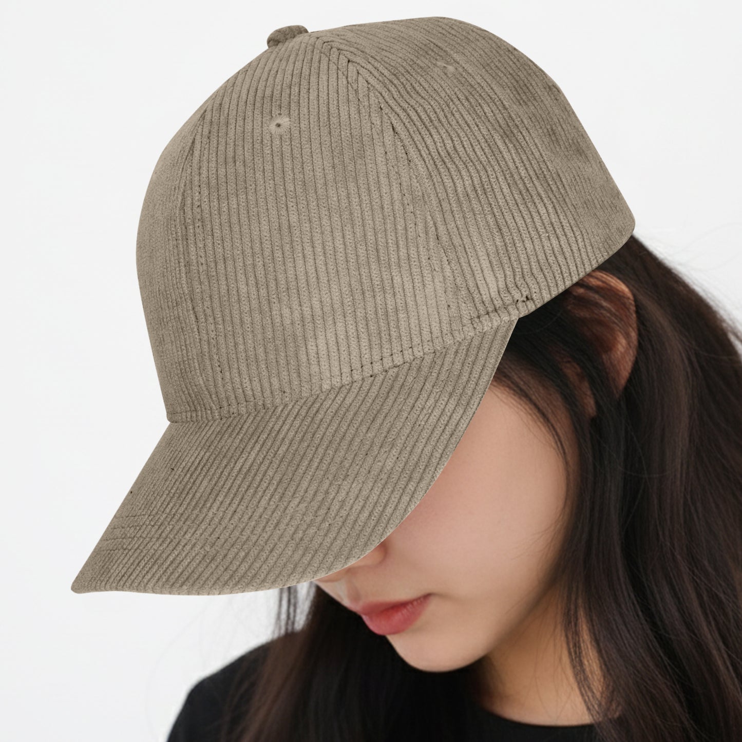 Casquette Femme Velvet Grace en Velours Côtelé Taupe