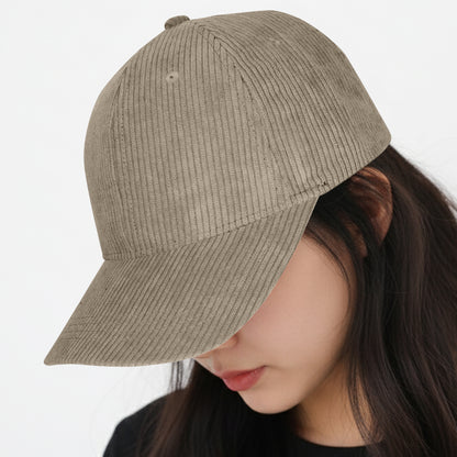 Casquette Femme Velvet Grace en Velours Côtelé Taupe