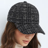 Casquette Femme Casual Spirit en Tweed à Carreaux Noir